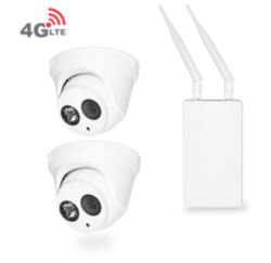 Готовый мобильный комплект 4G видеонаблюдения с 2-мя купольными камерами 2Mp для улицы PST 301VCH-4G